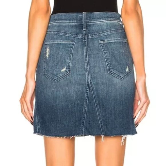 Mother Denim Gypsy The Four Points Mini Fray Jean Women Skirt Size 27 - Picture 3 of 5